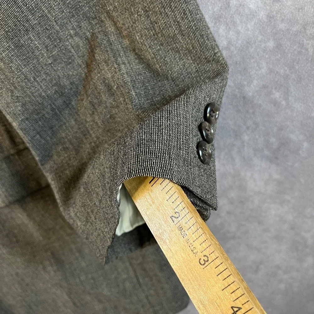 Banana Republic Blazer Men 46L Grey Wool Blend Made in Italy 3-Button Sport Coat